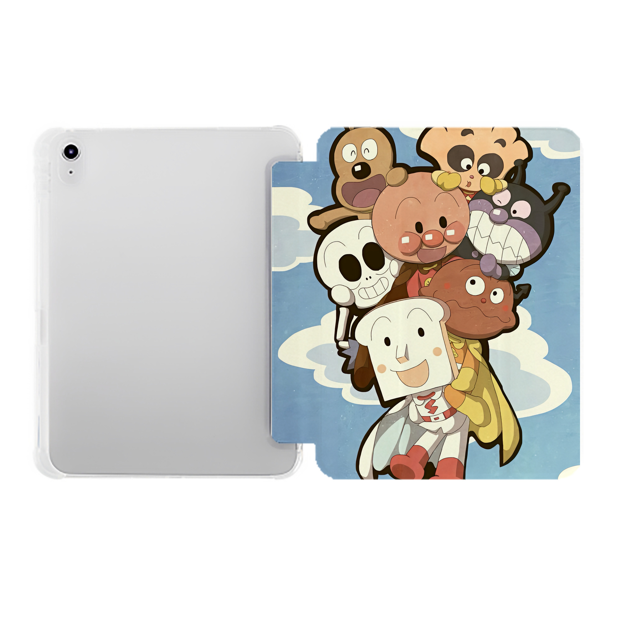 （画像用） アンパンマン Anpanman IPad ケース ペン収納付き 三つ折りスタンド PUレザー×シリコン 対応機種9.5/10.5/10.9インチ